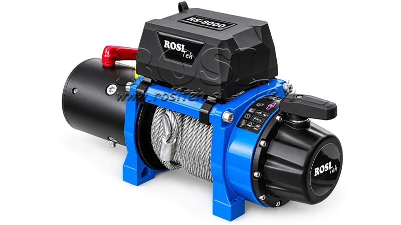 12 V ELEKTRICKÝ NAVIJAK RS-8000 - 3620 KG - OCEĽOVÉ LANO - ECO