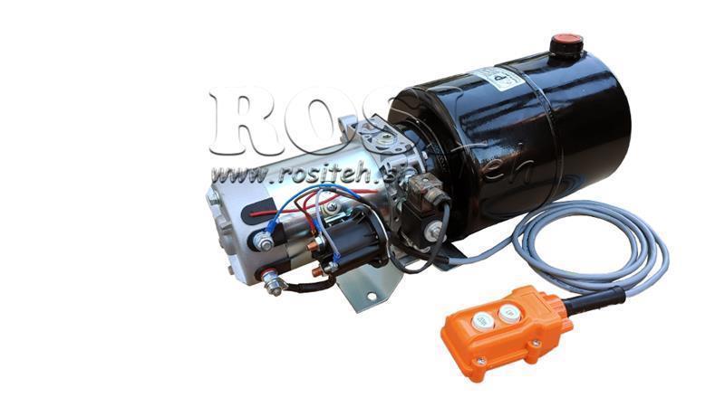 MINI AGGREGATO IDRAULICO 24V DC - 2.2kW = 2.1cc - 8 lit - assemblaggio unidirezionale (metallo)