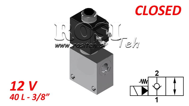 VALVĂ 2-WAY 3/8 (NC) 12V - 40LIT