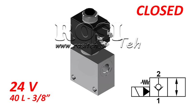 ZAWÓR 2-DROGOWY 3/8 (NC) 24V - 40LIT