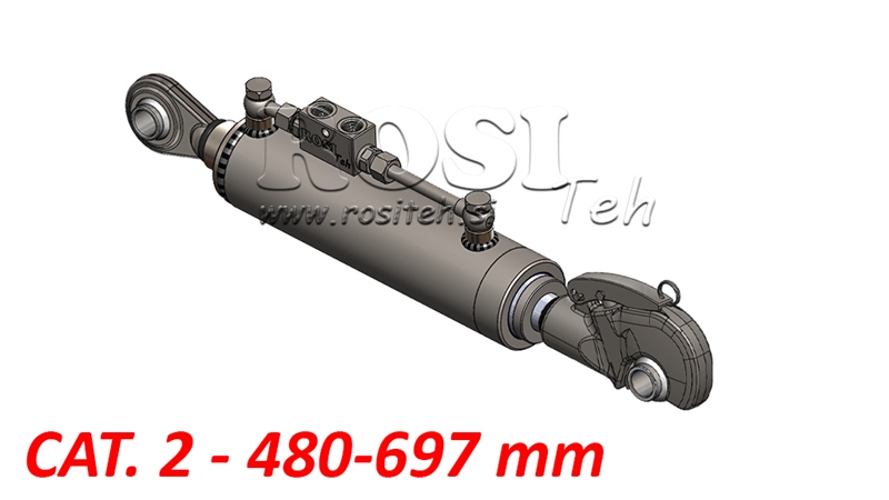 TELESKOPICKÝ HYDRAULICKÝ TRETÍ BOD AUTOMATICKÝ - CAT. 2 (45-95 HP) - 480-697 mm (25,4 mm)