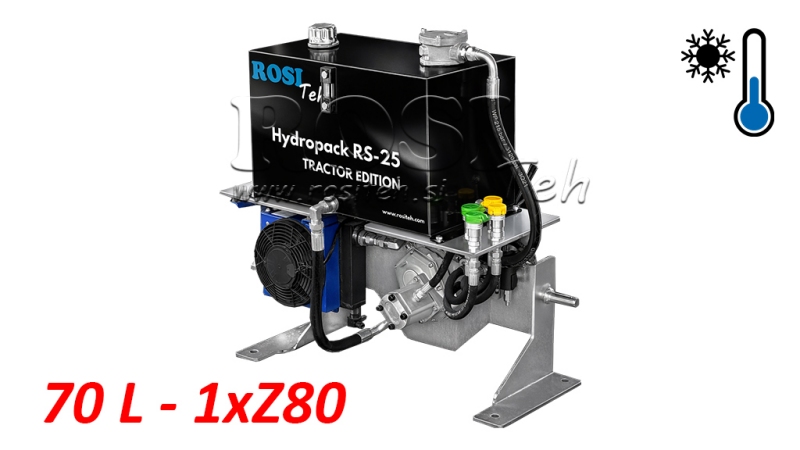HYDRAULICKÝ AGREGÁT TRAKTORA S KAPACITOU 70L PRÚD 53L/MIN 1XZ80 - S CHLADIČOM OLEJA