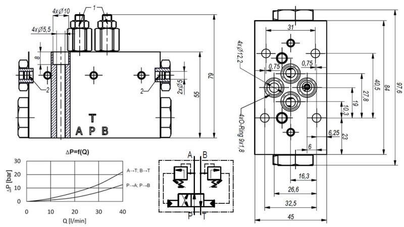 HYDRAULIC VALVE ROTARY MECHANICAL FOR HLEVSKE BRUSH CETOP3 4/2 RHA