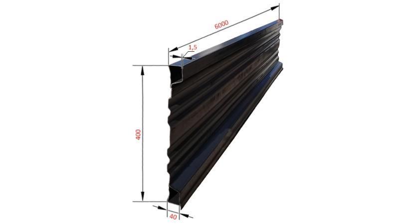 PAINEL LATERAL PARA REBOQUE BASCULANTE 6 MET. - ALTURA 400 mm
