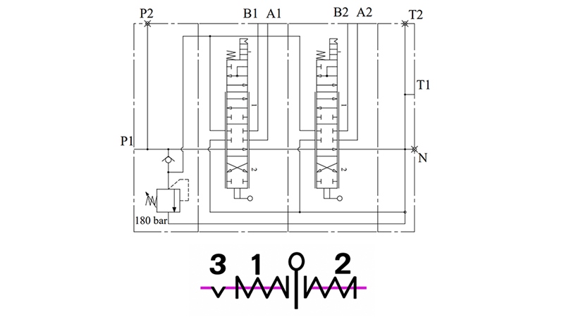RUČNÝ HYDRAULICKÝ VENTIL MONOBLOKOVÝ 2xZ50 + PLÁVAJÚCA FUNKCIA
