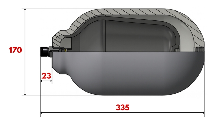 ACCUMULATORE IDRAULICO 3,8 LIT - BSP 3/4