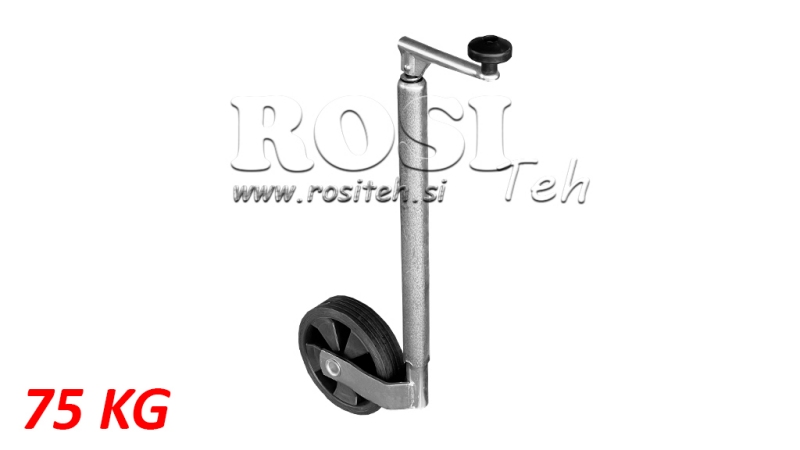THREADED SUPPORT LEG WITH WHEEL FOR TRAILERS 190MM - 75KG