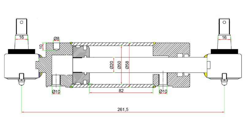 HYDRAULIC STEERING CYLINDER JOHN DEERE OEM-AM147174