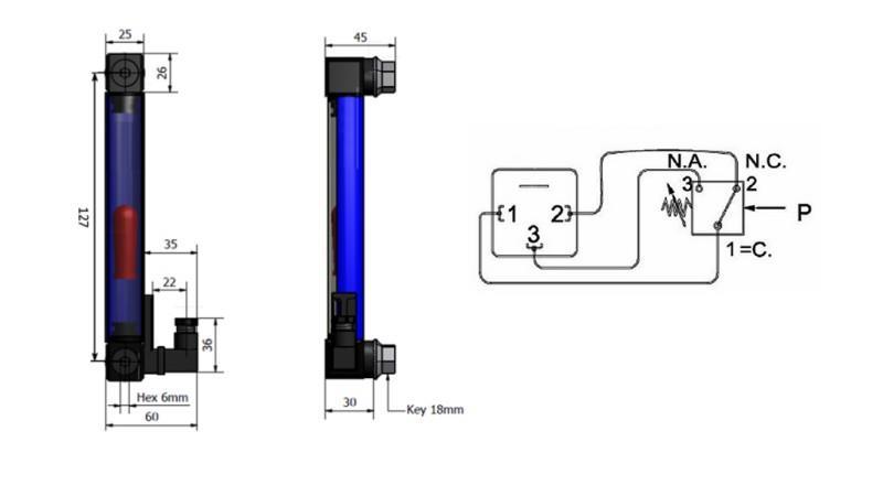 ESCALA DE TEMPERATURA GRANDE M12 - 127mm COM INTERRUPTOR