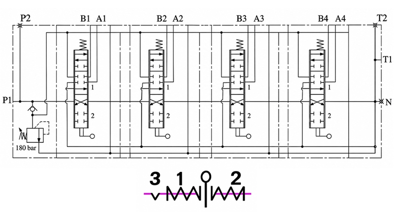 RUČNÝ HYDRAULICKÝ VENTIL MONOBLOKOVÝ 4xZ50 + PLÁVAJÚCA FUNKCIA
