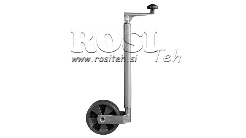THREADED SUPPORT LEG WITH WHEEL FOR TRAILERS 190MM - 75KG