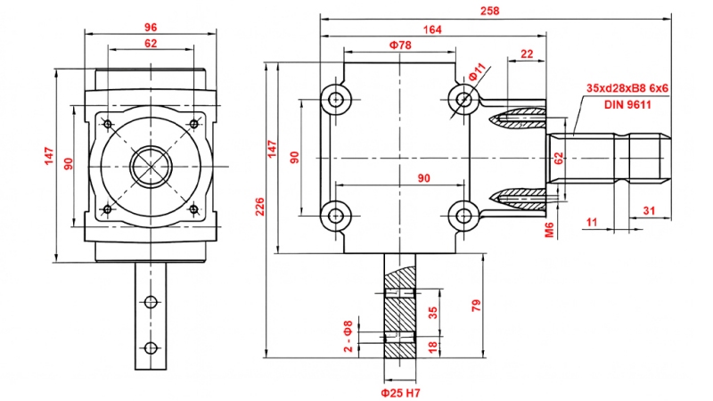 ENGRENAGEM ANGULAR L-155J 1: 1.14 (16HP-12KW)