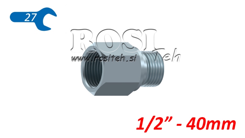 EXTENDED HYDRAULIC ADAPTER MALE-FEMALE 1/2