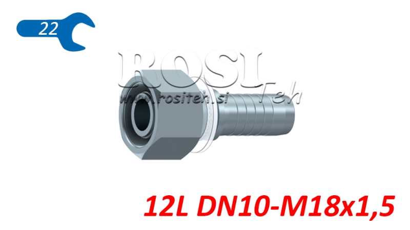HYDRAULICKÁ PRÍPOJKA DKOL 12 L SAMICA DN10–M18×1,5
