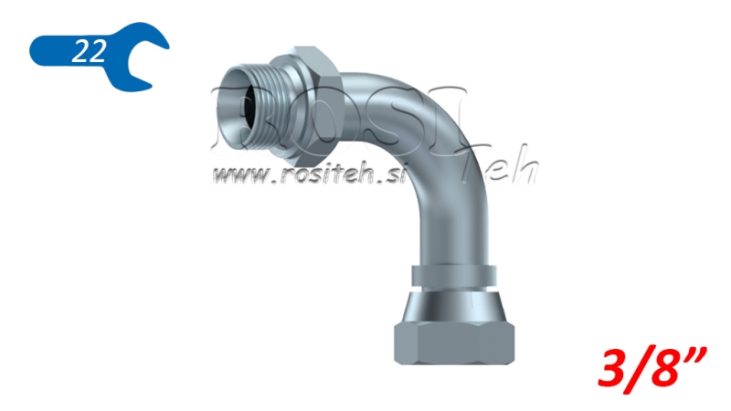 HYDRAULIC ELBOW 90° BSP MALE-FEMALE 3/8
