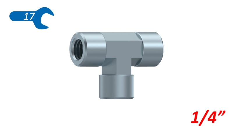 HYDRAULICKÁ T-SPOJKA SAMICA–SAMICA 1/4