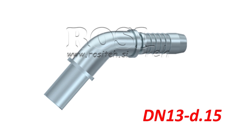 HYDRAULICKÁ PRÍPOJKA RÚRKOVÝ PRECHOD – KOLENO 45° DN13-d.15