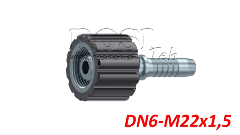 CONNESSIONE FEMMINILE DN6-M22X1.5 PER TUBO DI PULIZIA