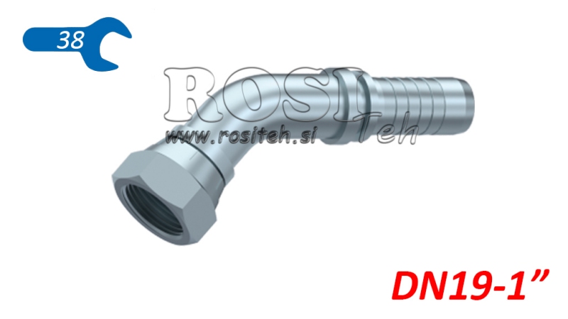 HYDRAULIC FITTING BSP FEMALE ELBOW 45° DN19-1