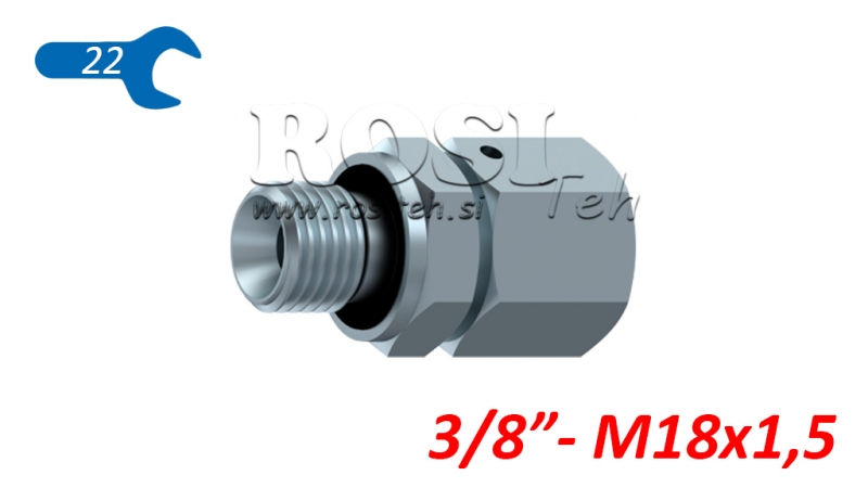 HYDRAULICKÝ DVOJITÝ SKRUTKOVÝ SPOJ AOVR ED BSP 3/8 – M18×1,5