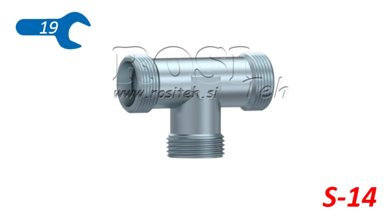HYDRAULICKÝ T-KUS S-14 VONKAJŠÍ ZÁVIT M22X1,5
