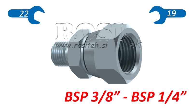 HYDRAULICKÝ REDUKTOR S OTOČNOU MATICOU BSP 3/8-BSP 1/4