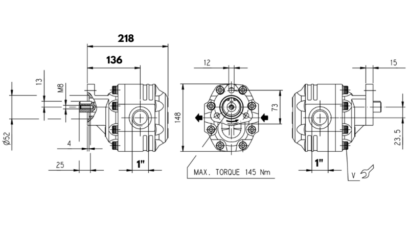 HYDRAULICKÉ LIATINOVÉ ČERPADLO OBOJSMERNÉ 100cc CASAPPA