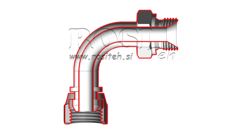 HYDRAULIC ELBOW 90° BSP MALE-FEMALE 3/8