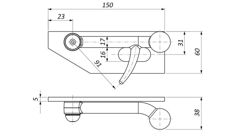 ZATVARAČ STRANICE TIP PIASTRA LJEVO