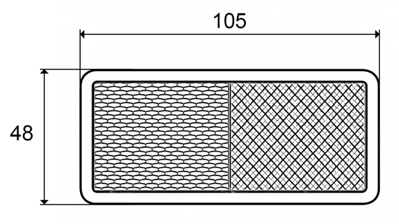 REFLETOR RETANGULAR BRANCO 105X48 (10PCS)