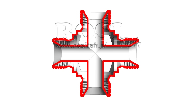 HIDRAULIČNI T KOM BSP MUŠKI KRIŽNI 3/8