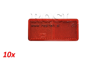 RECTANGULAR REFLECTOR RED 105X48 (10PCS)