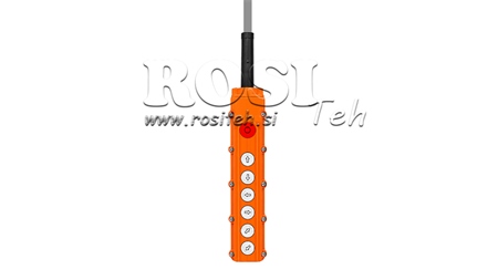 REMOTE CONTROL SET 6 BUTTONS + EMERGENCY SWITCH IN HOUSING WITH CABLE
