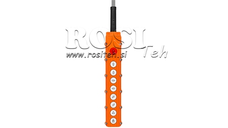 REMOTE CONTROL SET 8 BUTTONS + EMERGENCY SWITCH IN HOUSING WITH CABLE