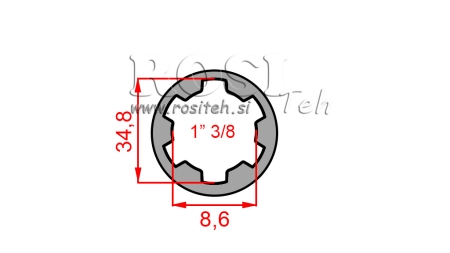KARDANADAPTERI 1-3/8 STANDARDI (150 mm)