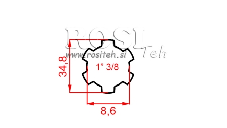 ADAPTATEUR CARDAN 1-3/8 STANDARD (320 mm)