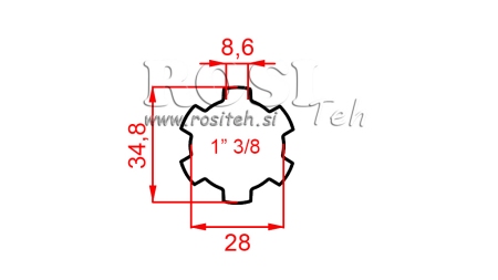 ADAPTOR CARDANIC 1-3/8 STANDARD (400 mm)