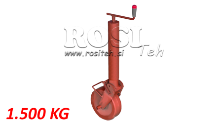 PODPERNÁ NOHA SO ZÁVITOM 300mm - 1500KG S OPORNIM KOLIESKOM