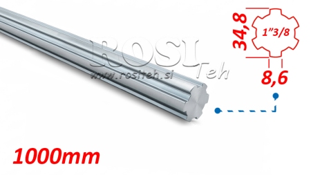 ŠNEKOVÝ P.T.O. HŘÍDEL 1” 3/8 L1000