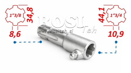 ATTACCAMENTO CARDANICO CON SPILLO da 1”3/4  su 1”3/8