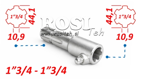 P.T.O. ADAPTERIS AR PINU no 1”3/4 līdz 1”3/4