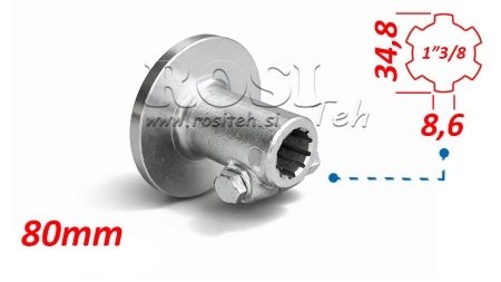 KARDANADAPTER MED FLANGE OG TAP 1-3/8 (80 mm)