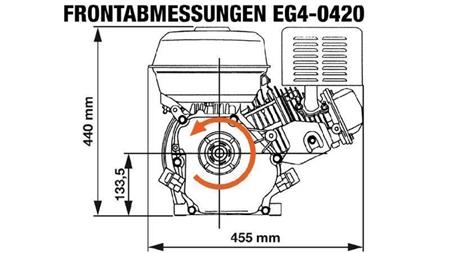 gasoline engine EG4-420cc-9.6kW-13.1HP-3,600 RPM-H-KW25x88.5-manual start
