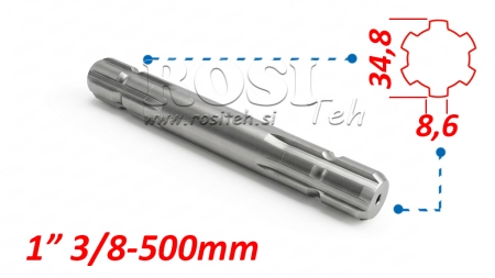 ADAPTATOR P.T.O. 13/8 DUBLĂ FAȚĂ L=500