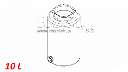 NÁDRŽ KOVOVÝ ROLL PP 10 LITER HORZONTAL-VERTICAL