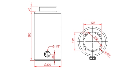 TANCA METALICĂ ROLL PP 12 LITRI ORIZONTAL-VERTICAL