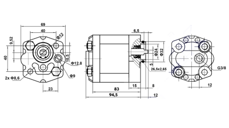 HYDRAULIC PUMP 10C4.8X302 4.8 CC RIGHT