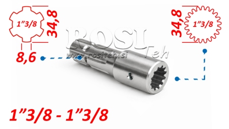 PTO ADAPTER FROM 1-3/8 (21 SPLINES) TO 1-3/8 (150 mm)