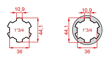 ADAPTER KARDANA Z 1-3/4 NA 1-3/4 (165 mm)
