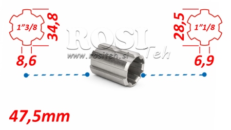 КАРДАНЕН АДАПТЕР АДАПТЕР ОТ 1-1/8 КЪМ 1-3/8 (47,5 mm)